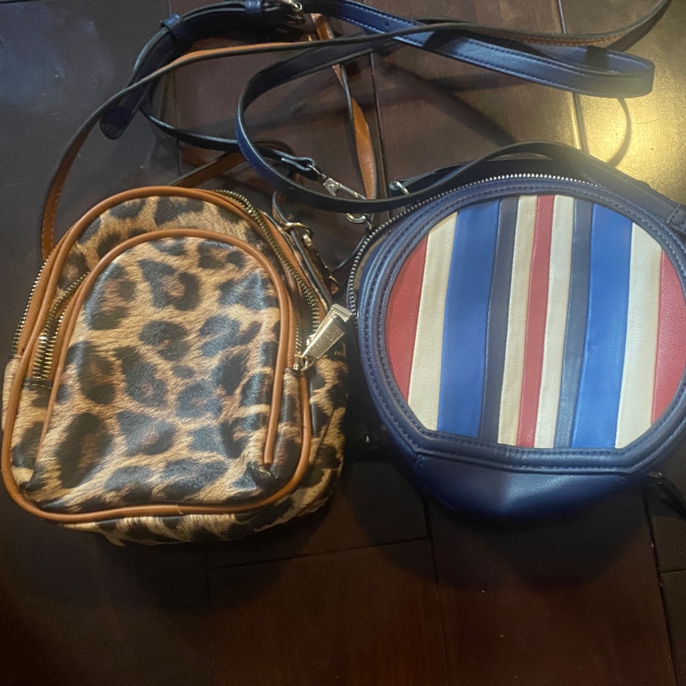 INC International Concepts Striped Shoulder Bag And Leopard Print Bag
